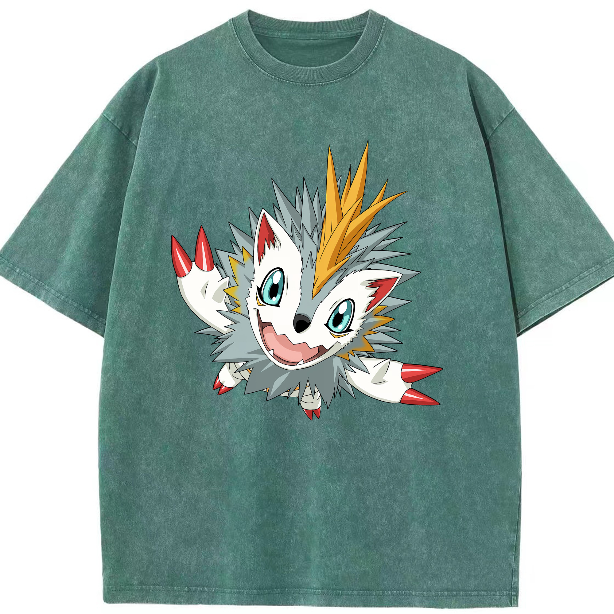 （画像用） Digimon デジタルモンスター/デジモン 綿100% ヴィンテージ風 半袖Tシャツ（フロントプリント）